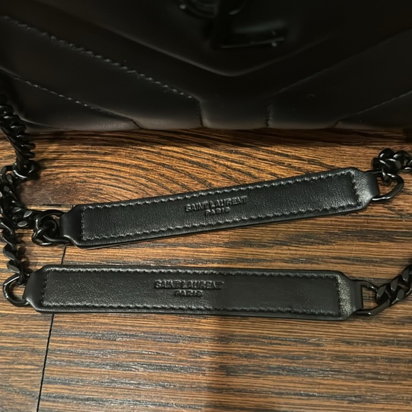 Yves Saint Laurent Black Chevron Shoulder Bag - Picture 12 of 15